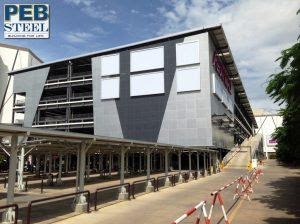 The pre-engineered parking lot of Aeon Mall constructed by PEB Steel